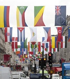 London Covered in Flags…and Lingerie